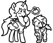 Size: 185x150 | Tagged: safe, artist:crazyperson, alicorn, pony, fallout equestria, fallout equestria: commonwealth, apple, black and white, clothes, fanfic art, female, food, generic pony, grayscale, green alicorn (fo:e), jumpsuit, magic, magic aura, mare, monochrome, picture for breezies, simple background, telekinesis, transparent background, vault suit