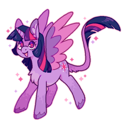Size: 540x540 | Tagged: safe, artist:horsepaws, twilight sparkle, alicorn, pony, g4, chest fluff, cute, ear fluff, female, leonine tail, mare, open mouth, simple background, solo, sparkles, starry eyes, transparent background, twiabetes, twilight sparkle (alicorn), two toned wings, unshorn fetlocks, wingding eyes