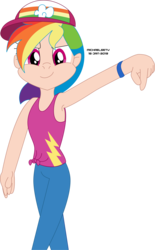 Size: 3500x5645 | Tagged: safe, artist:michaelsety, rainbow dash, equestria girls, g4, i'm on a yacht, my little pony equestria girls: better together, street chic, armpits, female, human coloration, solo