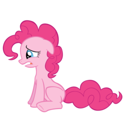 Size: 3000x3000 | Tagged: safe, artist:ajdispirito, pinkie pie, earth pony, pony, baby cakes, g4, season 2, crying, female, floppy ears, heartbreak, high res, mare, missing cutie mark, open mouth, sad, simple background, sitting, solo, transparent background, upset, vector