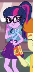 Size: 465x1016 | Tagged: safe, screencap, gallop j. fry, sci-twi, twilight sparkle, equestria girls, g4, my little pony equestria girls: better together, street magic with trixie, cropped, pose, smug, smuglight sparkle