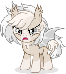 Size: 2321x2583 | Tagged: safe, artist:suramii, oc, oc only, oc:cuddy, bat pony, pony, angry, bat pony oc, fangs, female, filly, high res, madorable, simple background, solo, transparent background