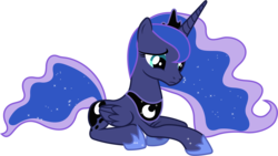 Size: 7860x4420 | Tagged: safe, artist:90sigma, princess luna, alicorn, pony, g4, .svg available, absurd resolution, ethereal mane, female, look of betrayal, mare, melancholy, prone, sad, simple background, solo, starry mane, transparent background, vector
