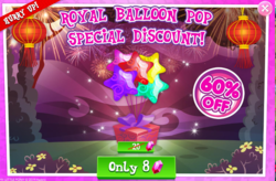 Size: 1036x681 | Tagged: safe, gameloft, g4, my little pony: magic princess, advertisement, balloon, balloon pop, chinese new year, lantern, no pony, sale