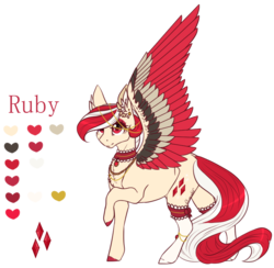 Size: 855x833 | Tagged: safe, artist:luuny-luna, oc, oc only, oc:ruby, pegasus, pony, clothes, colored wings, female, mare, multicolored wings, reference sheet, simple background, socks, solo, transparent background