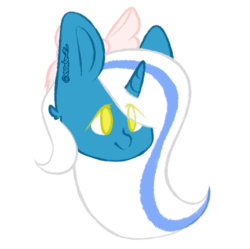 Size: 607x605 | Tagged: safe, oc, oc only, oc:fleurbelle, alicorn, pony, adorabelle, adorable face, alicorn oc, bow, cute, female, hair bow, long hair, long mane, mare, ribbon, smiling, yellow eyes