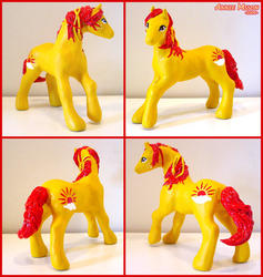 Size: 700x737 | Tagged: safe, sunburst (g1), earth pony, pony, g1, craft, freckles, photo, sculpture, tail