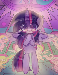 Size: 2160x2800 | Tagged: safe, artist:blackwhite, twilight sparkle, alicorn, pony, g4, both cutie marks, cute, eye clipping through hair, female, high res, no pupils, solo, spread wings, twiabetes, twilight sparkle (alicorn), wings