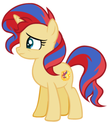 Size: 1304x1476 | Tagged: safe, artist:themexicanpunisher, oc, oc:afterglow sentry, pony, not painset shimcakes, offspring, parent:flash sentry, parent:sunset shimmer, parents:flashimmer