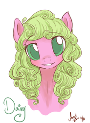 Size: 600x816 | Tagged: safe, artist:laceymod, daisy, flower wishes, pony, g4, adaisable, beautiful, bust, colored pupils, curly hair, cute, female, head only, looking at you, portrait, simple background, solo, white background