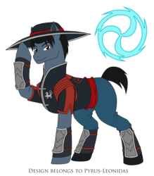 Size: 1496x1708 | Tagged: safe, artist:pyrus-leonidas, pony, series:mortal kombat:defenders of equestria, clothes, crossover, hat, kung lao, male, mortal kombat, ponified, simple background, smiling, solo, stallion, transparent background