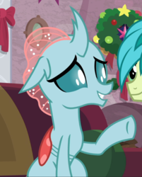 Size: 725x903 | Tagged: safe, screencap, ocellus, sandbar, changedling, changeling, earth pony, pony, g4, the hearth's warming club, cropped, cute, diaocelles, female, male, offscreen character, raised hoof, sitting, smiling, solo focus, teenager