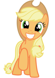 Size: 900x1260 | Tagged: safe, artist:anxet, applejack, earth pony, pony, g4, cute, female, front view, hat, jackabetes, looking at you, raised hoof, simple background, smiling, solo, transparent background, vector