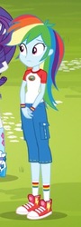 Size: 165x458 | Tagged: safe, screencap, rainbow dash, equestria girls, g4, my little pony equestria girls: legend of everfree, converse, cropped, cute, dashabetes, female, shoes, sneakers