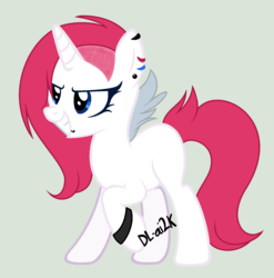Size: 1616x1636 | Tagged: safe, artist:dl-ai2k, oc, oc only, pony, unicorn, ear piercing, earring, female, jewelry, mare, piercing, simple background, solo