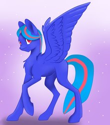 Size: 860x973 | Tagged: safe, oc, oc:hellfire, pegasus, pony, blue fur, male, red eyes, wings