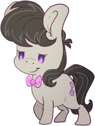 Size: 3037x4017 | Tagged: safe, artist:cutepencilcase, octavia melody, earth pony, pony, g4, bowtie, chibi, commission, cute, ear fluff, female, mare, solo, tavibetes, wingding eyes