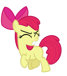 Size: 5533x6250 | Tagged: safe, artist:estories, apple bloom, earth pony, pony, g4, absurd resolution, eyes closed, female, gritted teeth, simple background, solo, teeth, transparent background, vector