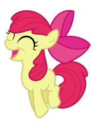 Size: 4879x6250 | Tagged: safe, artist:estories, apple bloom, earth pony, pony, g4, ^^, absurd resolution, eyes closed, female, filly, foal, happy, open mouth, pronking, simple background, solo, transparent background, vector
