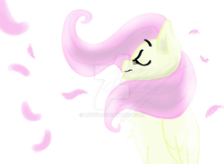 Size: 1024x748 | Tagged: safe, fluttershy, pony, g4, calm, eyes closed, relaxing, solo, watermark