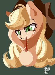 Size: 834x1130 | Tagged: safe, artist:tohupo, applejack, earth pony, pony, g4, cowboy hat, female, hat, mare, smiling, solo, stetson