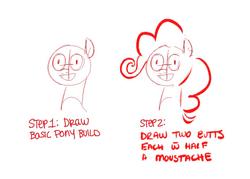 Size: 935x670 | Tagged: safe, pinkie pie, earth pony, pony, g4, how to draw, tutorial