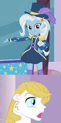 Size: 871x1759 | Tagged: safe, edit, editor:jdueler11, screencap, prince blueblood, trixie, equestria girls, g4, my little pony equestria girls: better together, street magic with trixie, equestria girls-ified, female, male, ship:bluetrix, shipping, straight, surprised blueblood