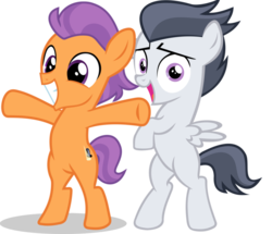 Size: 1055x907 | Tagged: safe, artist:frownfactory, artist:jawsandgumballfan24, artist:red4567, edit, vector edit, rumble, tender taps, earth pony, pegasus, pony, g4, bipedal, colt, foal, gay, male, movie reference, rumbletaps, shipping, simple background, titanic, vector