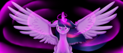 Size: 6252x2718 | Tagged: safe, artist:miiv12, twilight sparkle, alicorn, pony, g4, absurd resolution, female, mare, serious, serious face, solo, spread wings, twilight sparkle (alicorn), wings