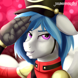 Size: 800x800 | Tagged: safe, artist:jcosneverexisted, oc, oc only, oc:delta dart, pony, christmas, hat, holiday, looking at you, patreon, profile picture, reward, smiling, solo