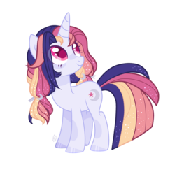 Size: 2953x2911 | Tagged: safe, artist:mint-light, artist:sugaryicecreammlp, oc, oc only, oc:astral moonlight, pony, unicorn, female, high res, magical lesbian spawn, mare, offspring, parent:rainbow dash, parent:twilight sparkle, parents:twidash, simple background, solo, transparent background