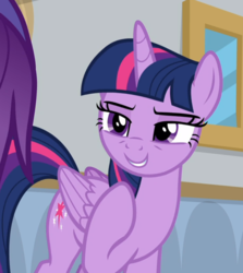 Size: 799x896 | Tagged: safe, screencap, twilight sparkle, alicorn, pony, friendship university, g4, confident, cropped, female, lidded eyes, solo focus, twilight sparkle (alicorn)