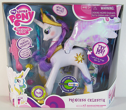 Size: 681x600 | Tagged: safe, princess celestia, pony, g4, official, electronic toy, hub logo, irl, photo, toy