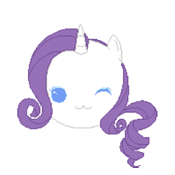 Size: 855x859 | Tagged: dead source, safe, artist:tbcw, rarity, pony, unicorn, g4, female, mare, one eye closed, simple background, solo, white background, wink