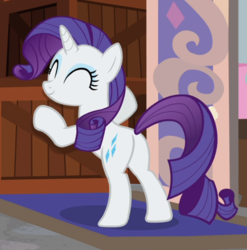 Size: 797x807 | Tagged: safe, screencap, rarity, pony, unicorn, friendship university, g4, butt, crate, cropped, cute, eyes closed, female, hug, mare, plot, raribetes, rear view, smiling, solo