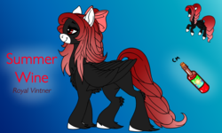 Size: 3907x2344 | Tagged: safe, artist:brainiac, derpibooru exclusive, oc, oc only, oc:summer wine, pegasus, pony, female, high res, mare, red and black oc, reference sheet, solo, unshorn fetlocks