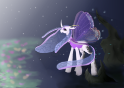 Size: 4960x3508 | Tagged: safe, artist:mr100dragon100, queen chrysalis, changedling, changeling, changeling queen, g4, butterfly wings, female, purified chrysalis, reformed, solo, wings