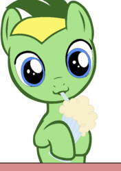 Size: 509x724 | Tagged: safe, artist:didgereethebrony, oc, oc only, oc:didgeree, pony, base used, blue eyes, cute, looking at you, milkshake, simple background, solo, transparent background, younger