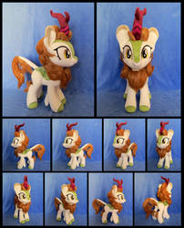 Size: 1920x2380 | Tagged: safe, artist:fireflytwinkletoes, autumn blaze, kirin, g4, sounds of silence, awwtumn blaze, c:, cloven hooves, cute, female, fluffy, irl, looking at you, photo, plushie, smiling, solo, standing