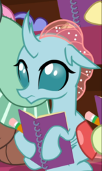 Size: 484x810 | Tagged: safe, screencap, ocellus, changedling, changeling, g4, the end in friend, cropped, female, notebook, pencil, sitting, solo, solo focus