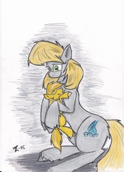Size: 2504x3484 | Tagged: safe, artist:zubias, oc, oc only, oc:fool's gold, pony, colt, female, high res, male, mare, mother and son, traditional art