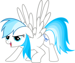 Size: 970x823 | Tagged: safe, artist:snowy-arc, oc, oc only, oc:lesa castle, pegasus, pony, female, lidded eyes, mare, open mouth, simple background, solo, spread wings, transparent background, wings