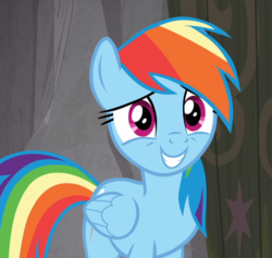 Size: 989x936 | Tagged: safe, screencap, rainbow dash, pegasus, pony, g4, the end in friend, cropped, female, smiling, solo