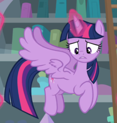 Size: 741x780 | Tagged: safe, screencap, twilight sparkle, alicorn, pony, g4, the end in friend, cropped, female, flying, glowing horn, horn, solo, twilight sparkle (alicorn)