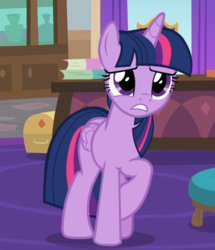 Size: 712x828 | Tagged: safe, screencap, twilight sparkle, alicorn, pony, g4, the end in friend, cropped, female, nervous, raised hoof, solo, twilight sparkle (alicorn)