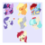 Size: 1678x1678 | Tagged: safe, artist:urpone, applejack, coco pommel, derpy hooves, rainbow dash, rarity, roseluck, twilight sparkle, alicorn, earth pony, pegasus, pony, unicorn, g4, blushing, chest fluff, clothes, covering, floating heart, floppy ears, flower, heart, laughing, open mouth, rose, scarf, sick, smiling, telegram sticker, thermometer, tongue out