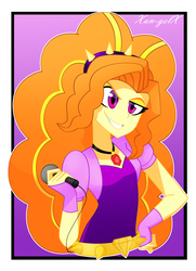 Size: 2487x3436 | Tagged: safe, artist:xan-gelx, adagio dazzle, equestria girls, g4, my little pony equestria girls: rainbow rocks, clothes, female, fingerless gloves, gloves, high res, microphone, smiling, solo