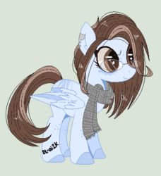 Size: 391x428 | Tagged: safe, artist:dl-ai2k, oc, oc only, pegasus, pony, clothes, female, glasses, mare, scarf, simple background, solo