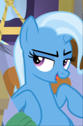 Size: 575x872 | Tagged: safe, screencap, trixie, pony, unicorn, g4, road to friendship, cropped, female, lidded eyes, lying on bed, solo