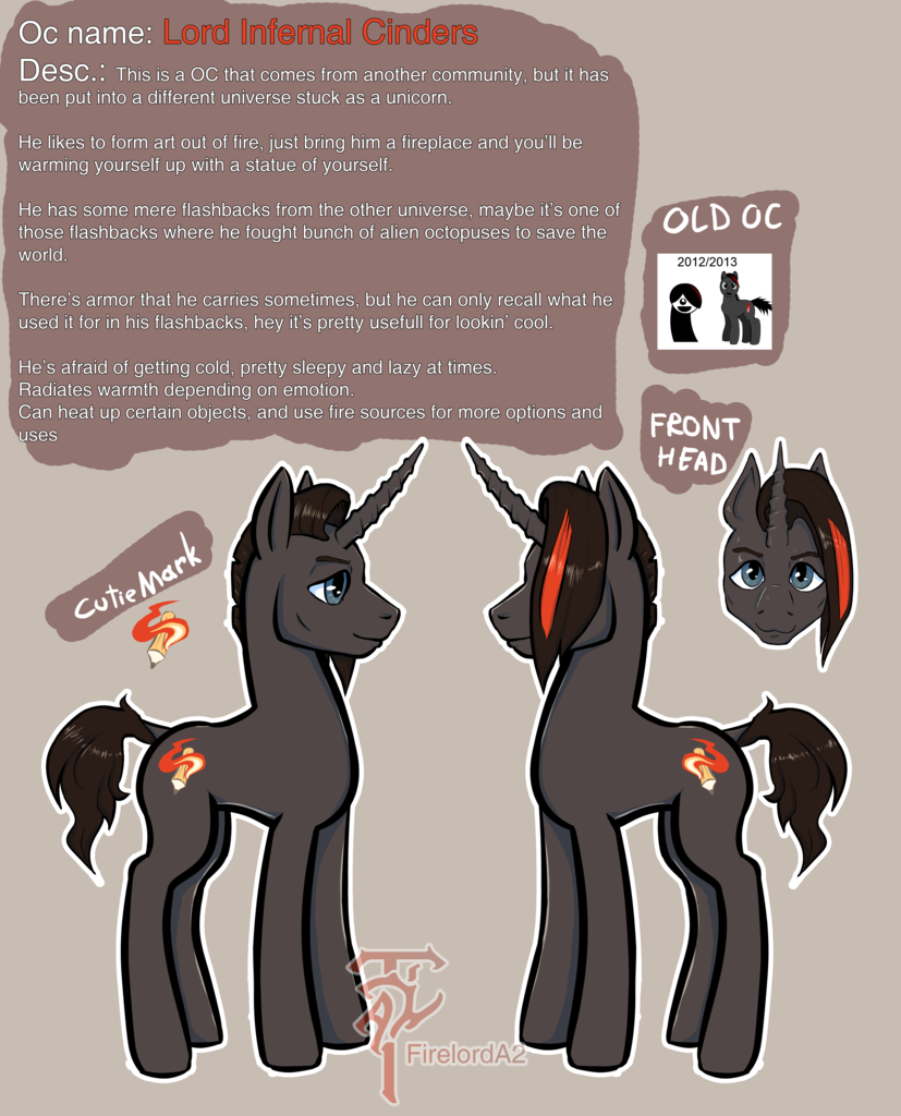 #1968325 - safe, artist:firelorda2, oc, oc:lord infernal cinders, pony ...